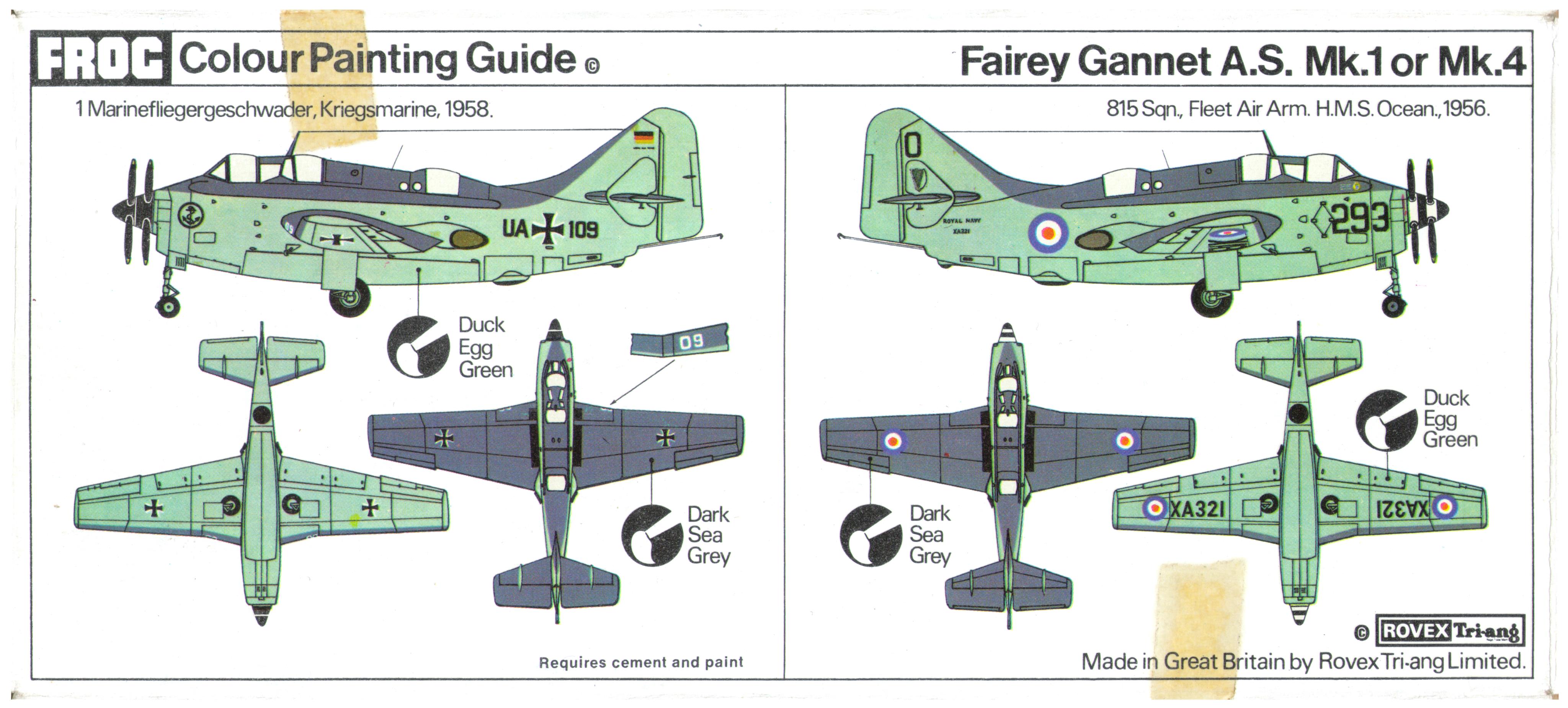 Схема окраски и маркировки FROG F228 Fairey Gannet